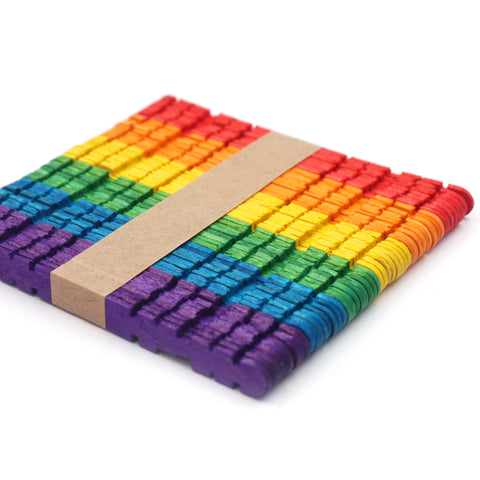 4.5" Notched Craft Sticks (50-Count) - Rainbow