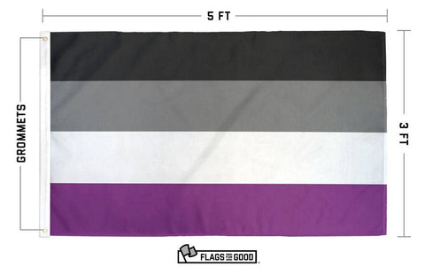 Asexual (Ace) Pride Flag: (M) 2ft x 3ft Single-Sided with Grommets