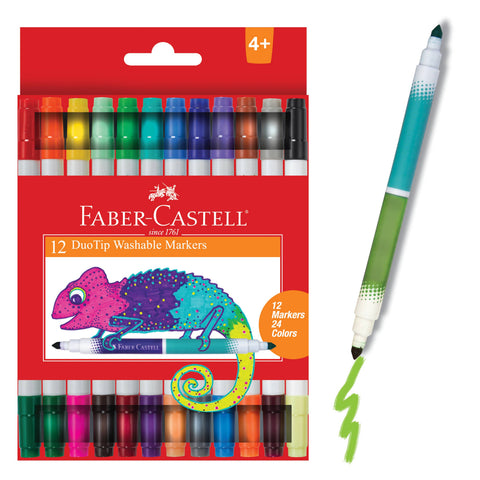 12 DuoTip Washable Markers for Kids - 24 Colors