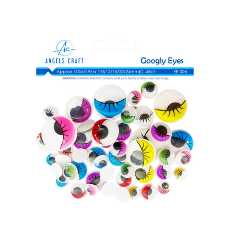 Googly Eyes Color w/Eyelash 10mm
