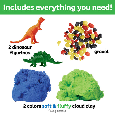 Sensory Mini Play Kit Jar with Cloud Clay: Dinosaur Theme