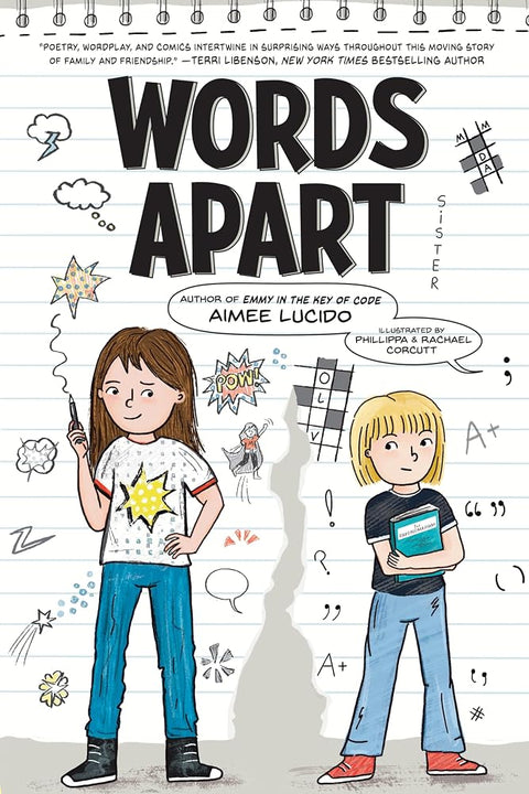 Words Apart: A Heartfelt Graphic Hybrid Novel About Sisters Navigating Divorce for Kids (Ages 8-12) cover image