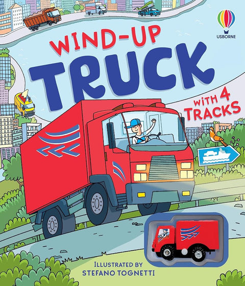 Wind-up Truck: An Interactive Wind-Up Book for Kids with Four Busy Road Tracks cover image