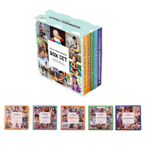 We Are Little Feminists Box Set: Families, How We Eat, On-the-Go, Celebrations, & Hair: Diverse, Inclusive, & Intersectional Board Books cover image