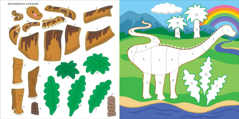 My First Color-By-Sticker Book: Dinosaurs
