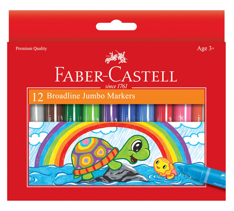 12 Jumbo Broadline Markers for Kids in Vibrant Colors