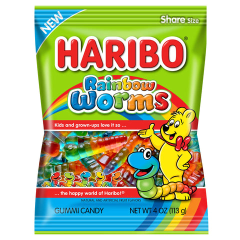 Haribo Rainbow Worms, 5oz