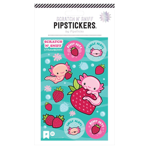 Pipsticks - Berry Cute Axolotl Scratch 'n Sniff Stickers