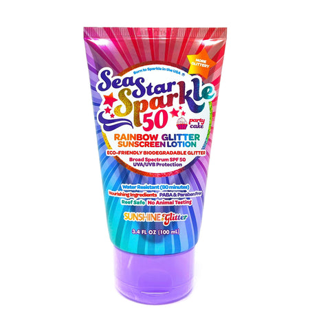 Sea Star Sparkle Party Cake SPF 50 Glitter Sunscreen | Sunshine & Glitter