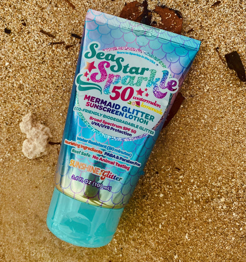 Sea Star Sparkle Mermaid SPF 50 Glitter Sunscreen | Sunshine & Glitter