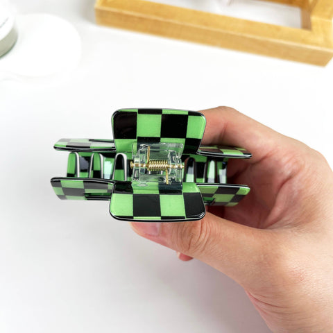 Checkerboard Hair Clip: Green | mildstyles