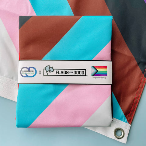 Progress LGBTQ+ Pride Flag: 3ft x 5ft Double-Sided with Grommets