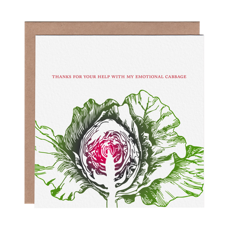 Emotional Cabbage Thank You Greeting Card