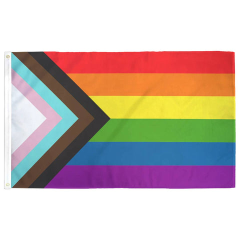 Progress LGBTQ+ Pride Flag: 3ft x 5ft Double-Sided with Grommets