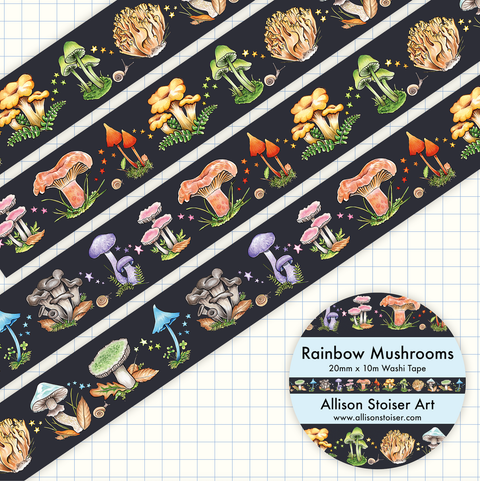 Rainbow Mushroom Washi Tape