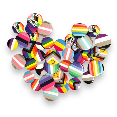 Pride Buttons (1" - 1.5” diameter): Proud Sibling