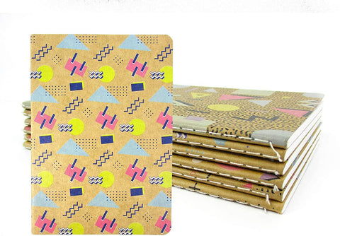 80s-Themed Mini Retro Geometric Journal Notebooks