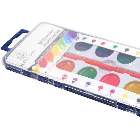 16-Color Vibrant Watercolor Paint Set with Brush