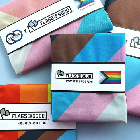 Progress LGBTQ+ Pride Flag: 3ft x 5ft Double-Sided with Grommets