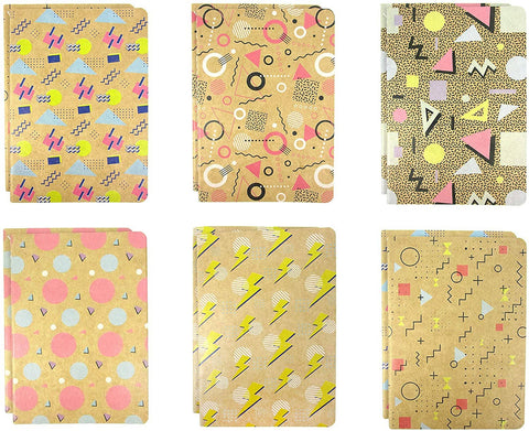 80s-Themed Mini Retro Geometric Journal Notebooks