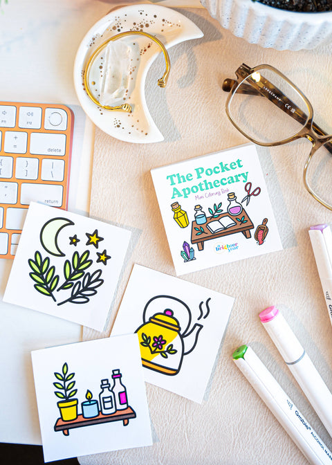 The Pocket Apothecary Mini Coloring Book- Herbology & Witchy