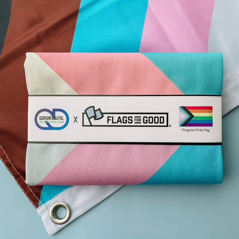 Progress LGBTQ+ Pride Flag: 3ft x 5ft Double-Sided with Grommets