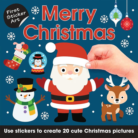 First Sticker Art: Merry Christmas: Color By Stickers for Kids, Make 20 Pictures! (Independent Activity Book for Ages 2+) cover image