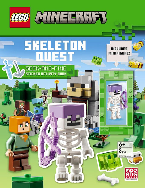 Skeleton Quest (LEGO Minecraft): A Seek & Find Sticker Activity Book cover image