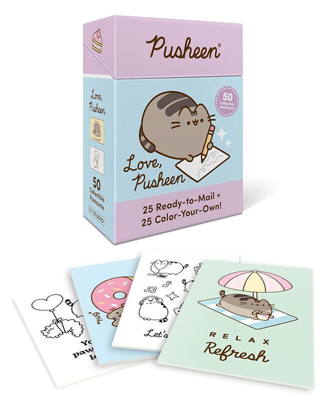Love, Pusheen: 50 Collectible Postcards (25 Ready-to-Mail + 25 Color-Your-Own!) cover image