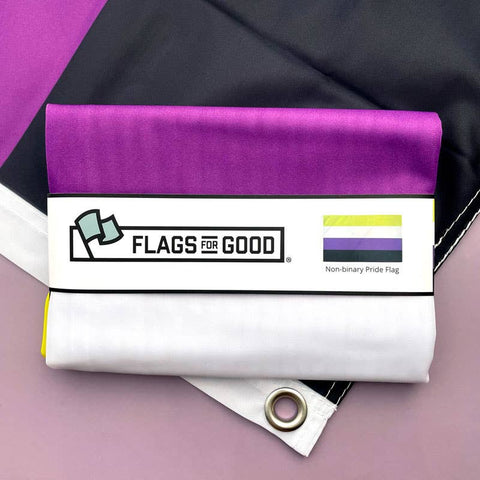 Non-binary Pride Flag: (M) 2ft x 3ft Single-Sided with Grommets