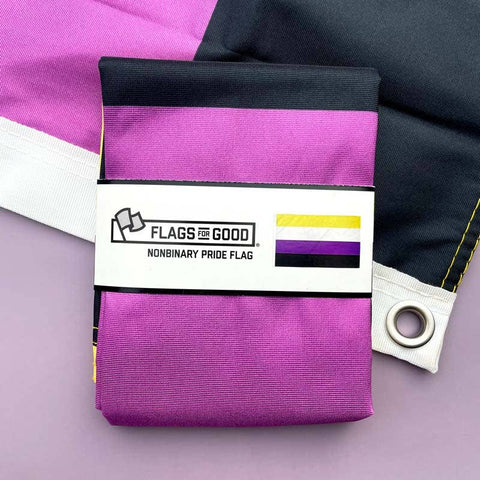 Non-binary Pride Flag: (M) 2ft x 3ft Single-Sided with Grommets