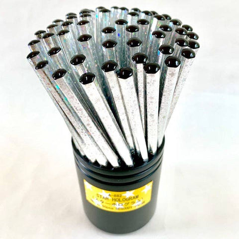Silver Hologram Hex Hb Pencil