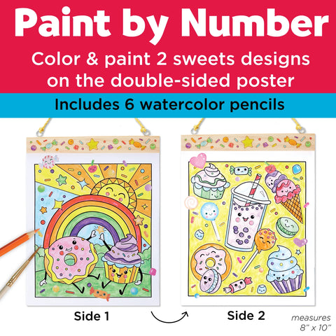 Paint By Numbers Sweets Hanging Wall Art Kit For Kids