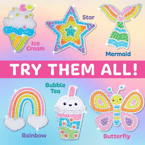 Bubble Gems Super Sticker Diamond Painting Kits for Kids: Bubble Tea