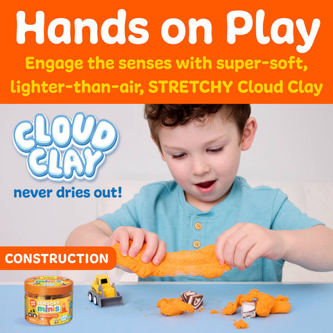 Sensory Mini Play Kit Jar with Cloud Clay: Construction Theme