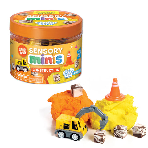 Sensory Mini Play Kit Jar with Cloud Clay: Construction Theme
