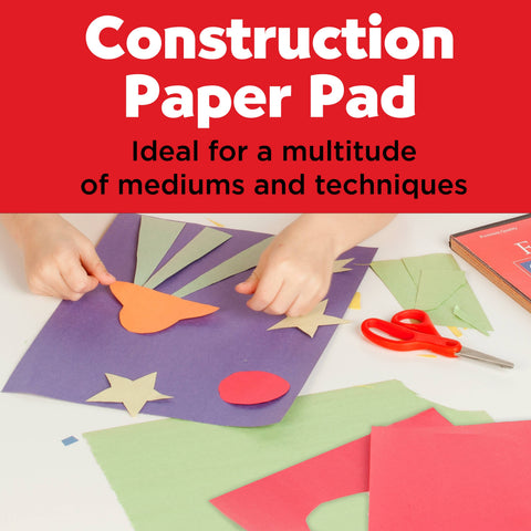 Construction Paper Pad: 60 sheets 9" x 12" - 10 colors