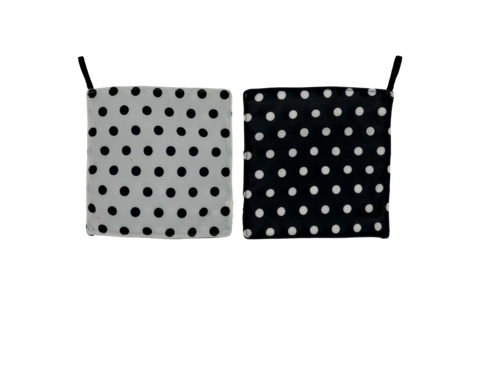 White & Black Dots Baby Paper with loop