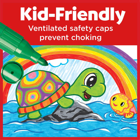 12 Jumbo Broadline Markers for Kids in Vibrant Colors