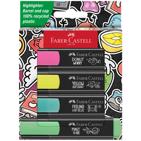 Highlighters, Neon Graffiti Package - Wallet of 4