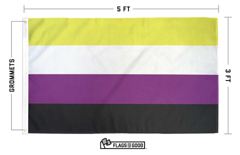Non-binary Pride Flag: (M) 2ft x 3ft Single-Sided with Grommets