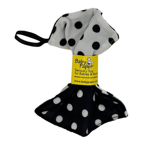 White & Black Dots Baby Paper with loop