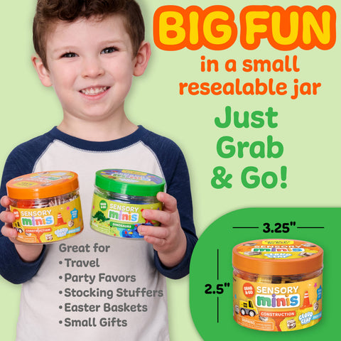 Sensory Mini Play Kit Jar with Cloud Clay: Construction Theme