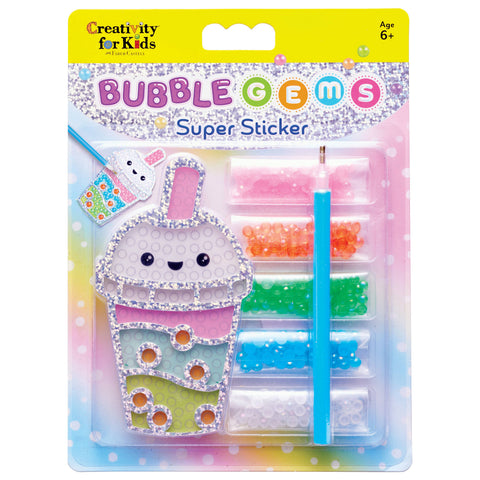 Bubble Gems Super Sticker Diamond Painting Kits for Kids: Bubble Tea