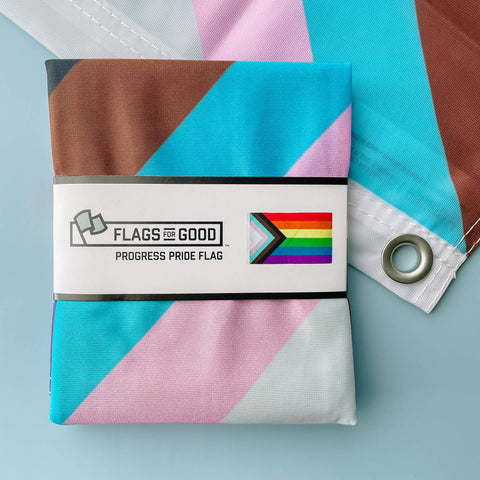 Progress LGBTQ+ Pride Flag: 3ft x 5ft Double-Sided with Grommets