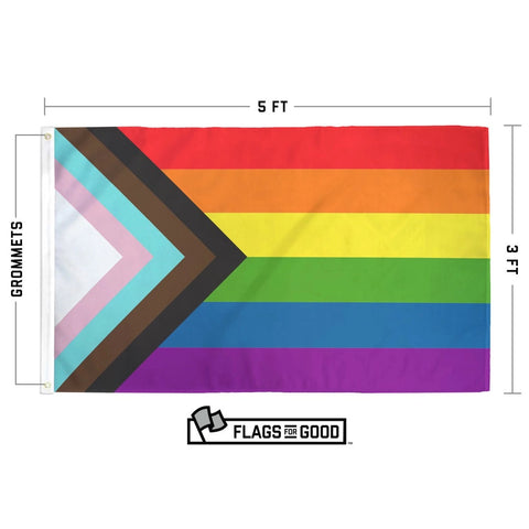 Flags For Good | 3' x 5' Progress Pride Flag