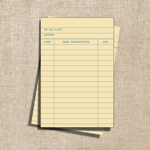 Library Card To-Do List Notepad | Wildly Enough