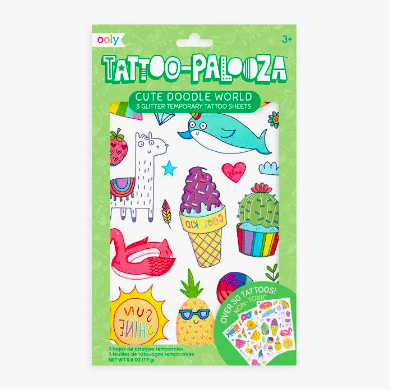 Tattoo Palooza Temporary Tattoo: Cute Doodle World | OOLY