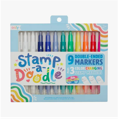 Stamp-A-Doodle Double-Ended Markers - Set of 12 | OOLY