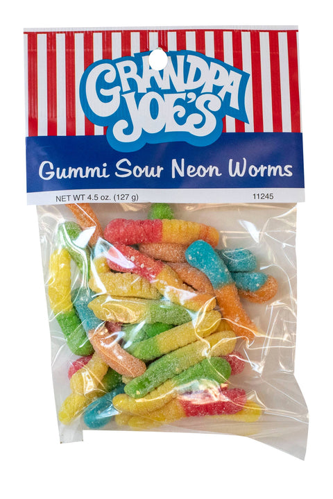 Sour Neon Worms | Grandpa Joe's Candy Shop